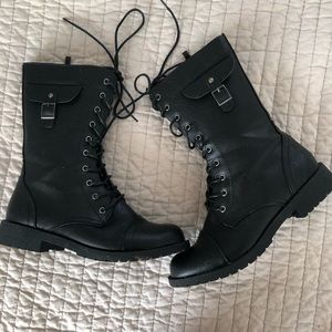 Black combat boots